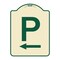 Signmission P Symbol With Left Arrow Heavy-Gauge Aluminum Architectural Sign, 24" x 18", TG-1824-23512 A-DES-TG-1824-23512 - alternate 1